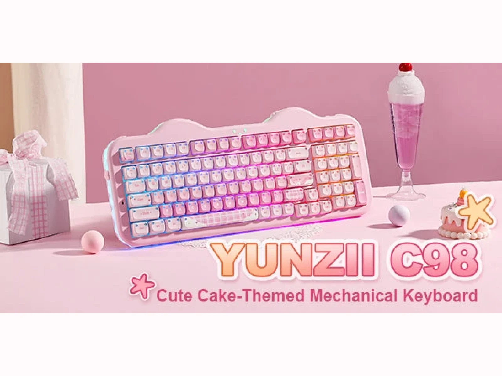 YUNZII C98 Mao Cake Kitten Wireless Mechanical Keyboard